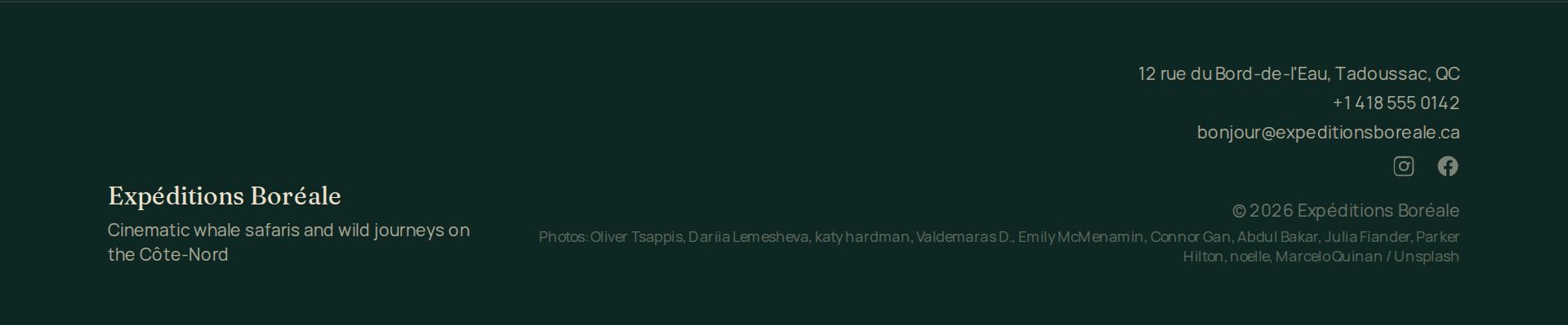 Minimal footer